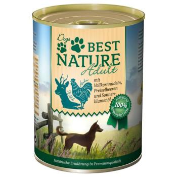 6x400g Best Nature Dog Adult Vad, csirke & tészta nedves kutyatáp kép
