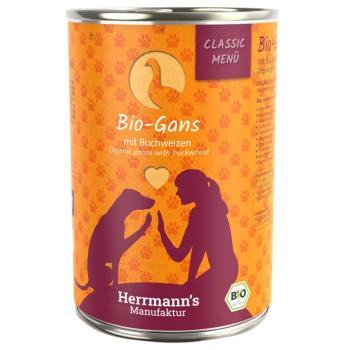 6x400g Hermann's Classic Menü bio liba & bio hajdina nedves kutyatáp kép