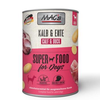 6x400g MAC's Adult Borjú & kacsa nedves kutyaeledel kép