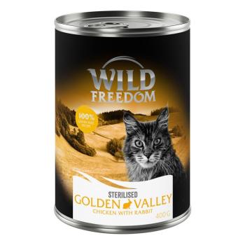 6x400g Wild Freedom Adult Sterilised Golden Valley Sterilised - nyúl & csirke gabonamentes nedves macskatáp kép
