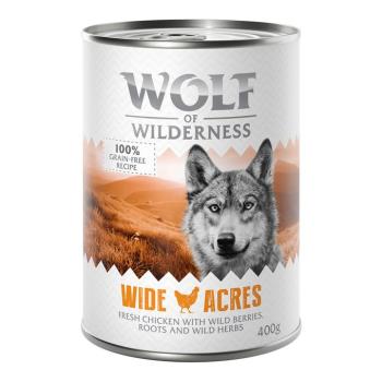 6x400g Wolf of Wilderness Adult Single protein nedves kutyatáp-Wide Acres csirke kép