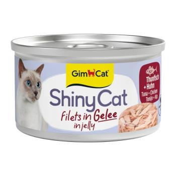 6x70g GimCat ShinyCat Jelly tonhal & csirke nedves macskatáp kép