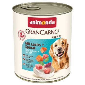 6x800g animonda GranCarno Original Adult lazac & spenót nedves kutyatáp kép