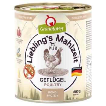 6x800g GranataPet Liebling's Mahlzeit PUR szárnyas nedves kutyatáp kép
