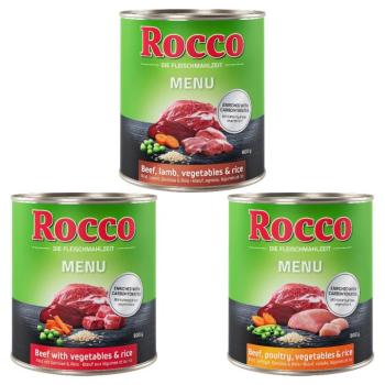6x800g Rocco nedves kutyatáp vegyes próbacsomagban- Menue mix: marha, marha & szárnyas, marha & bárány kép