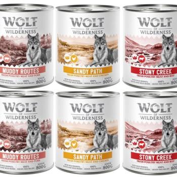6x800g Wolf of Wilderness Senior Expedition nedves kutyatáp vegyesen kép