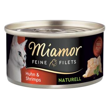 6x80g Miamor Naturelle Feine Filets nedves macskatáp - Csirke & garnéla kép