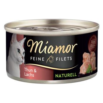 6x80g Miamor Naturelle Feine Filets nedves macskatáp - Tonhal & lazac kép