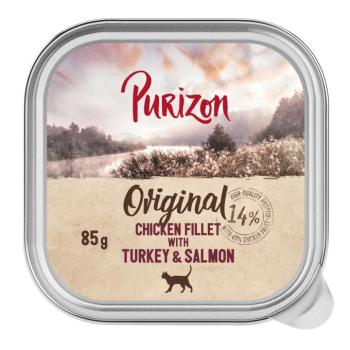 6x85g Purizon Original nedves macskatáp - Csirkefilé,  pulykal & lazac kép