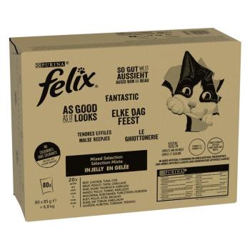 80x85g Felix Fantastic Hús- és halválogatás nedves macskatáp kép