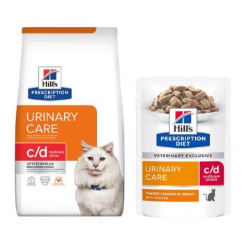 8kg+12x85g  Hill's Prescription Diet száraztáp és hozzáillő nedvestáp ingyen! - c/d Multicare Stress Urinary Care csirke kép