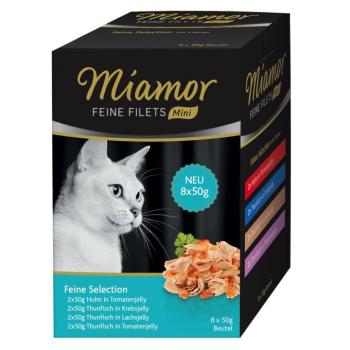 8x50g Miamor Feine Filets mini tasakos multibox nedves macskatáp - Feine Selection kép