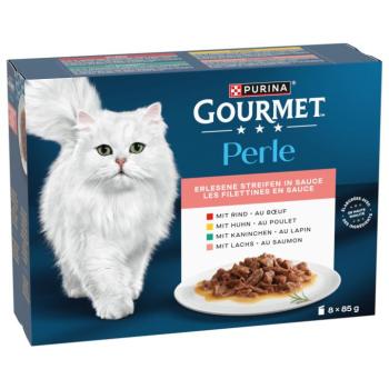 8x85g Gourmet Perle válogatott csíkok nedves macskatáp kép