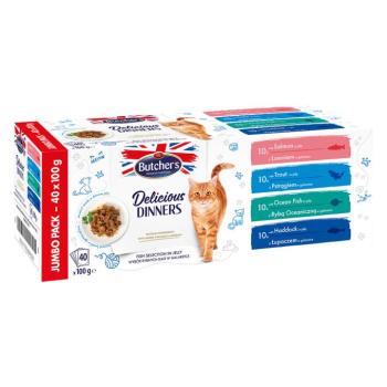 Butcher's Delicious Dinners megapack 40 x 100 g - Fischauswahl in Gelee kép