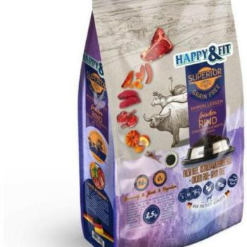 Happy&Fit Superior Hypoallergenic Fresh beef, ostrich, water buffalo, pumpkin 2,5 kg kép