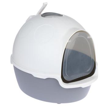 TIAKI Cinder fedett macska WC, sötétszürke/fehér kép