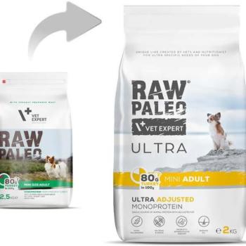 VetExpert Raw Paleo Ultra Adult Mini turkey 2 kg kép