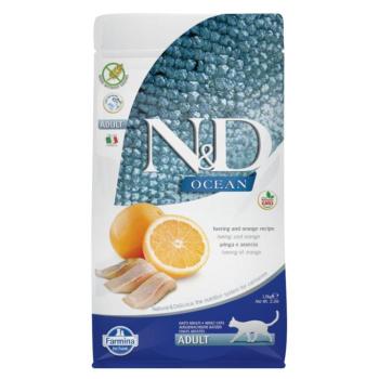 1,5kg N&D Ocean Adult gabonamentes hering és narancs száraz macskatáp kép