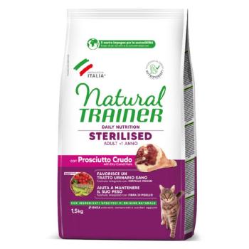 1,5kg Natural Trainer Cat Sterilised nyers sonka száraz macskatáp kép