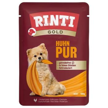 10x100g RINTI Gold Csirke pur nedves kutyatáp kép