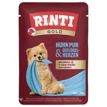 10x100g RINTI Gold Csirke pur & szárnyasszív nedves kutyatáp kép