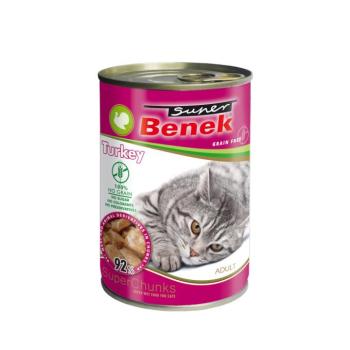 10x415g Super Benek Chunks Pulyka szószban gabonamentes nedves macskatáp kép