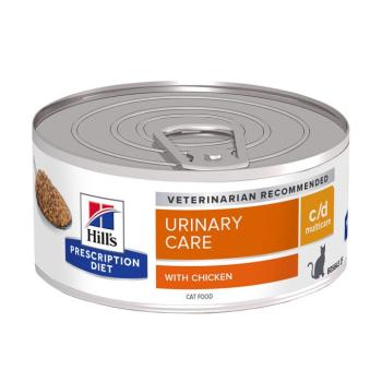 12 x 156 g Hill's Prescription Diet c/d Multicare Urinary Care csirke nedves macskatáp kép