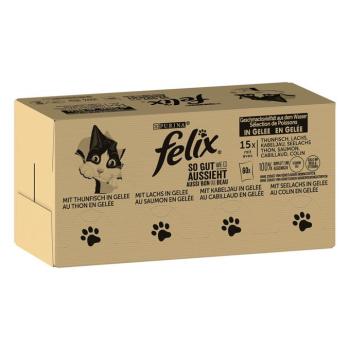 120x85g Felix Fantastic tonhal, lazac, tőkehal, fekete tőkehal nedves tasakos macskatáp kép