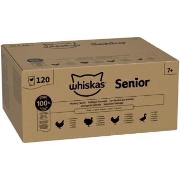 120x85g Whiskas Senior szárnyasválogatás aszpikban nedves macskatáp