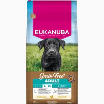 12kg Eukanuba Grain Free Adult Large Adult csirke száraz kutyatáp kép
