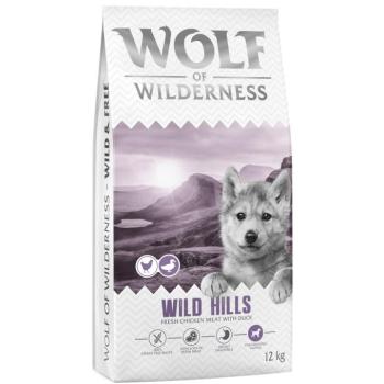 12kg Little Wolf of Wilderness Junior 'Wild Hills' kacsa - gabonamentes száraz kutyatáp kép