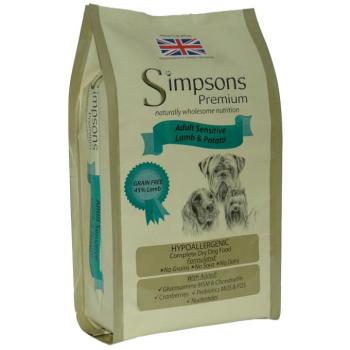 12kg Simpsons Premium Adult Sensitive bárány & burgonya száraz kutyatáp kép