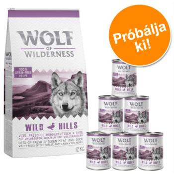 12kg Wolf of Wilderness száraz kutyatáp + 6x400g nedves kutyatáp - Adult Mix - szarvas, vaddisznó (új recept) kép