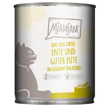 12x 800g MjAMjAM Duo Kacsa, pulyka & tök nedves macskaeledel kép