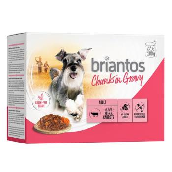 12x100g Briantos Marha & sárgarépa falatkák szószban nedves kutyatáp kép