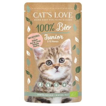 12x100g Cat's Love Bio Junior bio szárnyas nedves macskatáp kép