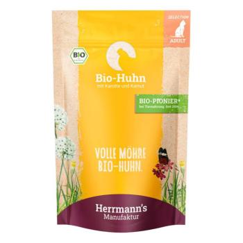 12x100g Herrmann's Selection nedves macskatáp - Bio csirke bio sárgarépával & bio kamuttal kép