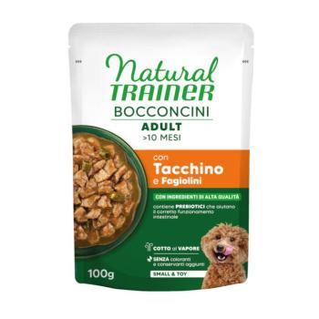 12x100g Natural Trainer Bocconcini Adult Small & Toy falatkák szószban nedves kutyatáp - Pulyka kép