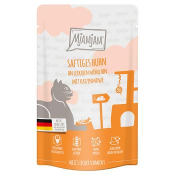 12x125g MjAMjAM Quetschie Csirke & sárgarépa nedves macskaeledel kép