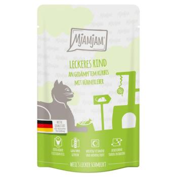 12x125g MjAMjAM Quetschie Marha & sütőtök nedves macskatáp kép