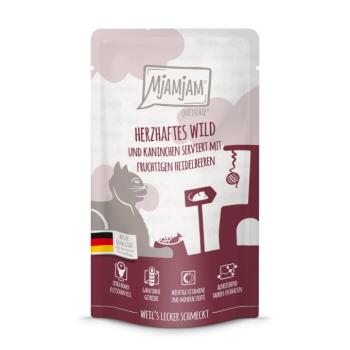 12x125g MjAMjAM Quetschie Vad, nyúl & áfonya nedves macskatáp kép