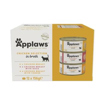 12x156g Applaws csirke húslében nedves macskatáp kép