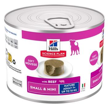 12x200 g Hill's Science Plan Mature Small & Mini Mousse marha nedves kutyatáp kép