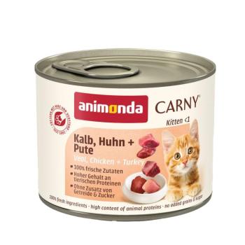 12x200g animonda Carny Kitten borjú, csirke & pulyka nedves macskatáp kép