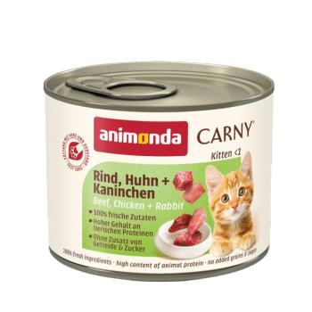 12x200g animonda Carny Kitten marha, csirke & nyúl nedves macskatáp kép