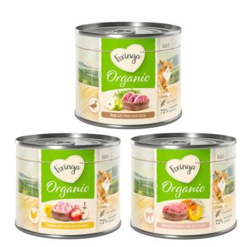 12x200g Feringa Organic Adult nedves macskatáp Vegyes csomag (3 változattal) kép