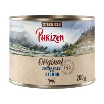 12x200g Purizon Adult Sterilised - gabonamentes nedves macskatáp - Csirkefilé lazaccal kép
