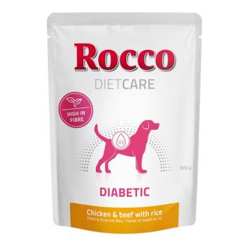 12x300g Rocco Diet Care Diabetic csirke, marha & rizs tasakos nedves kutyatáp kép