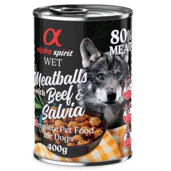 12x400g alpha spirit Dog Meatballs Marha & zsálya nedves kutyatáp kép
