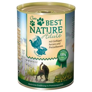 12x400g Best Nature Cat Adult Szárnyas & nyúl nedves macskatáp kép